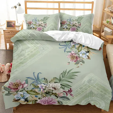Fashion Elegant Flowers Beautiful 3D Print Comforter Bedding Set Queen Twin Single Size Duvet Cover Set Pillowcase Luxury Gifts