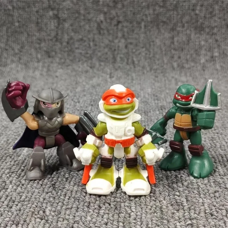 Figuras de Acción Miniatura de las Tortugas Ninja en Versión Q, Raphael, Donatello, Michelangelo, Muñecos Coleccionables