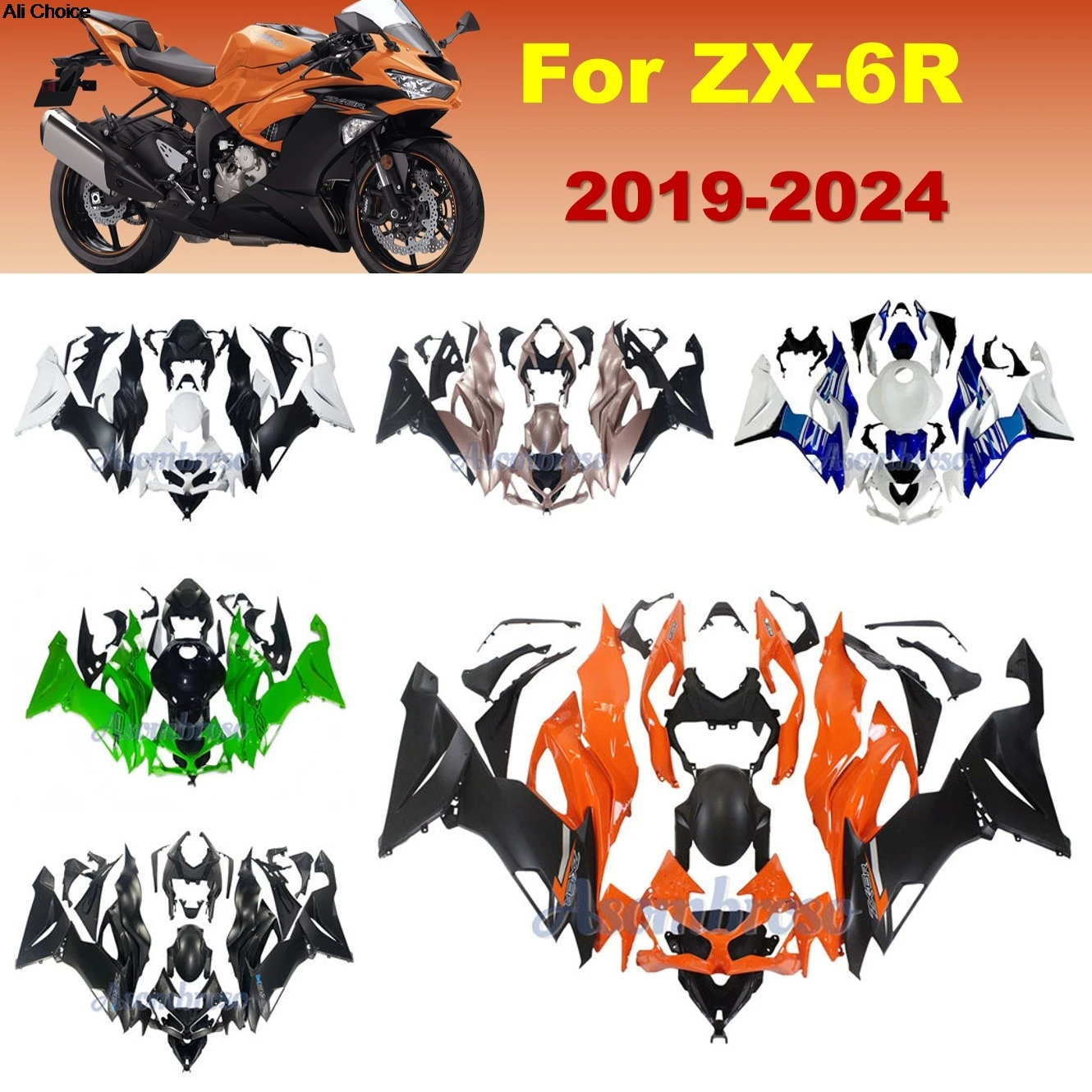Fit Kawasaki ZX6R 2019-2023 ZX-6R Fairing Kit Ninja 636 ABS Plastic Complete Bodywork ZX 6R 2020 2021 2022 Custom Color