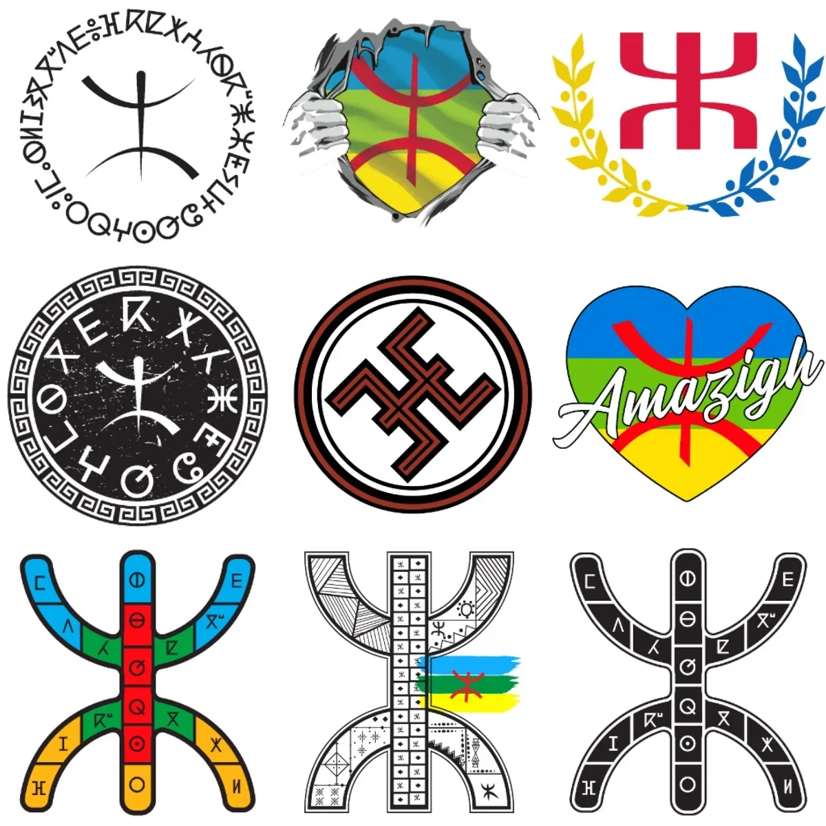 

Amazigh Berbers Flag Symbol Emblem Creative Stickers for Car Motorcycle Helmet Window Fridge Wall Decoration Accessories