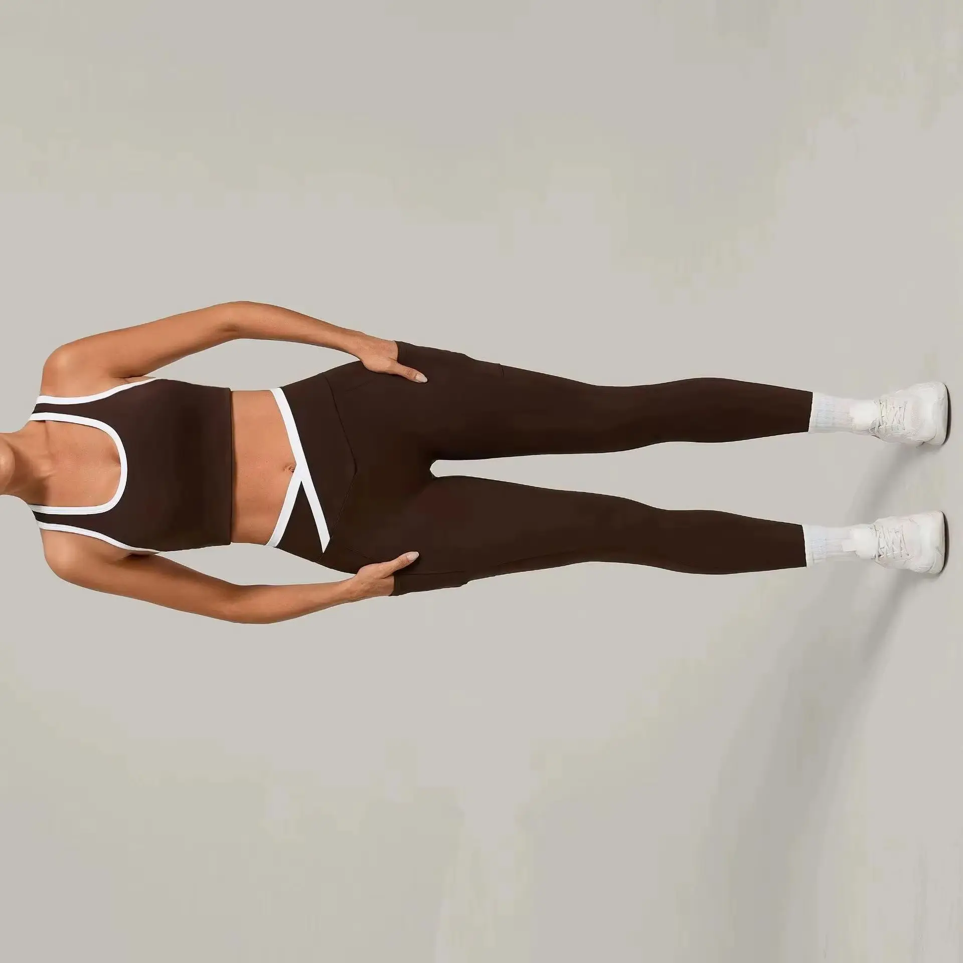 Yoga Suit Women 2 Pieces Yoga Set Gym Solid Color Sports Bra With Padded Cups High Waist Cross-Back Running Fitness Leggings