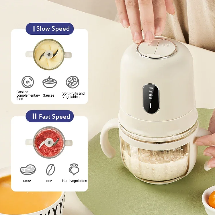 2024 New Arrival USB  Rechargeable Portable 8 Blades Stainless Steel 316 Multi-functional Electric Baby Food Maker Processor