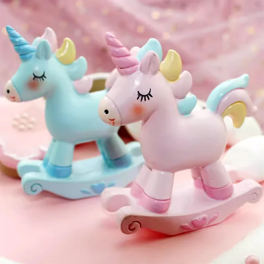 Children's Happy Birthday Cake Decoration Small Horse Unicorn Baking Decoration Supplies Dessert Table Decoration Theme