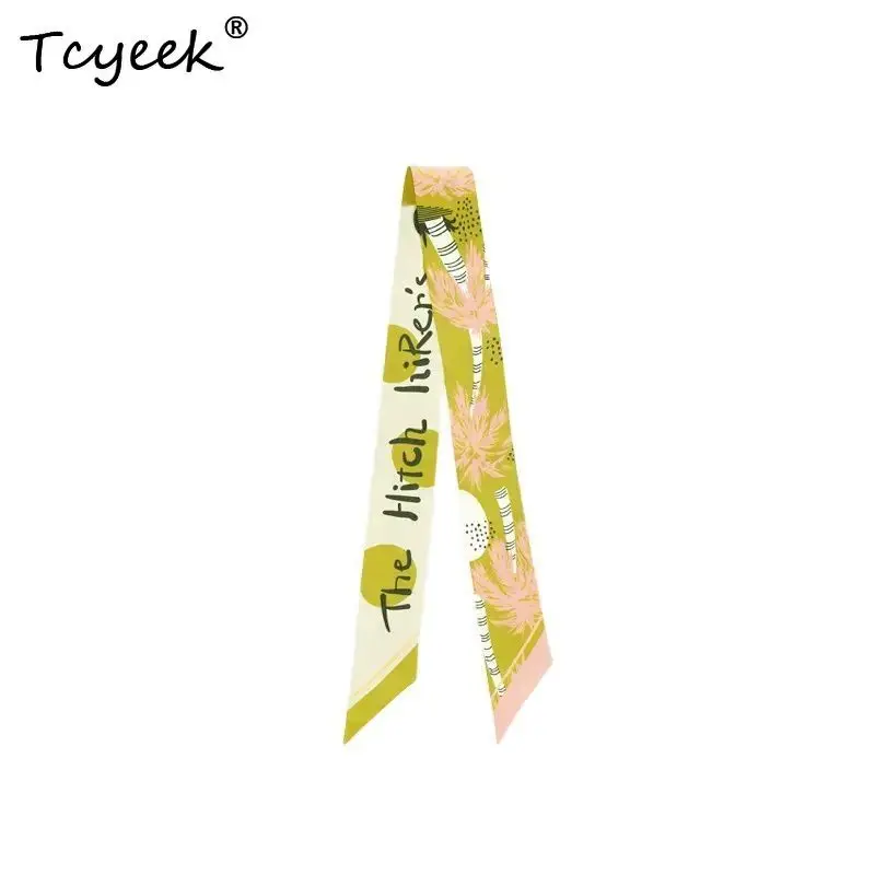 

Tcyeek, 100%Mulberry Silk Elegant Scarf, Retro Houndstooth, Women French Headband Strip Scarf, Mom Gift 2024 Summer A458123QC