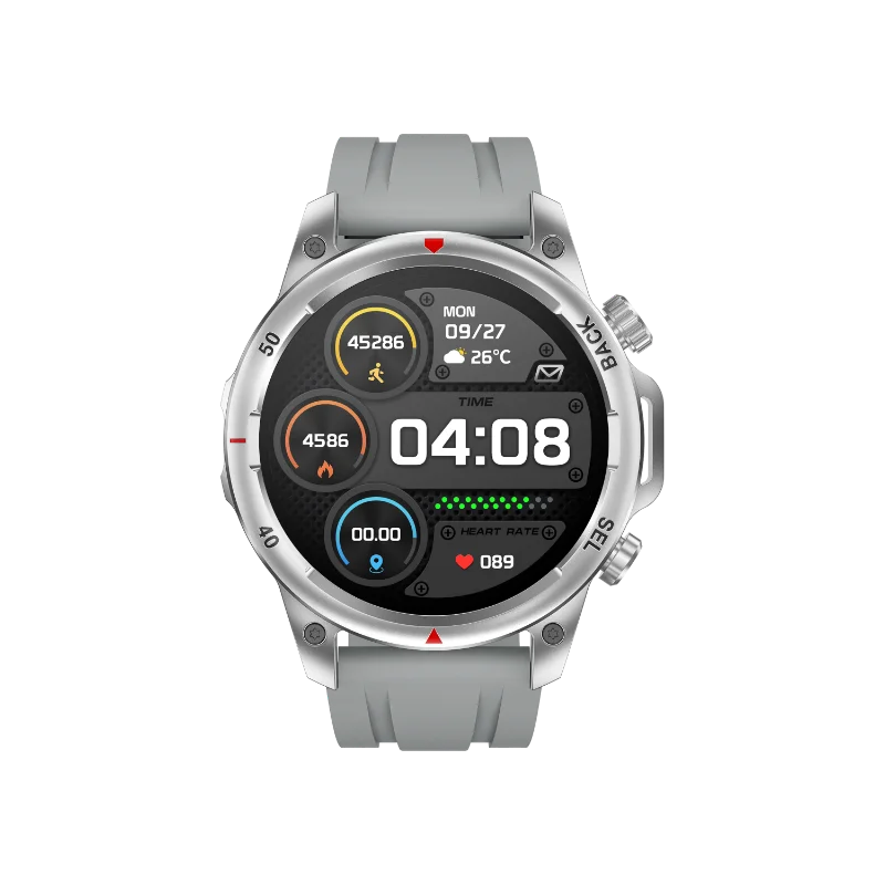 ساعات ذكية مقاومة للماء 1.53 بوصة تعمل باللمس الكامل IPS شاشة NFC GPS Torchlight مراقبة معدل ضربات القلب شحن لاسلكي ساعة رياضية