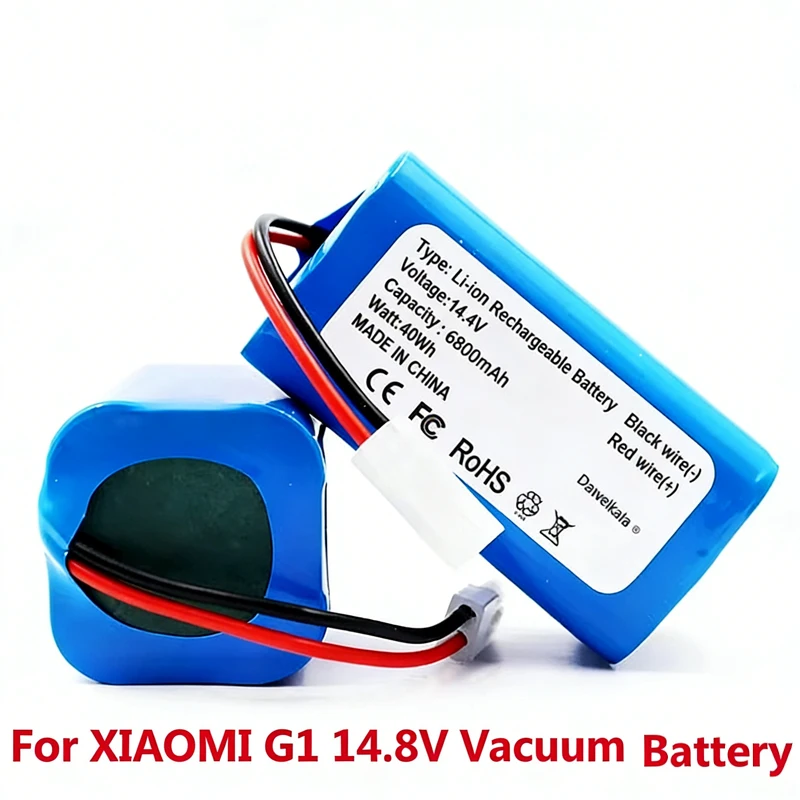 

6800mAh 18650 battery pack 14.4V 2600mAh lithium ion battery, suitable for Xiaomi G1 Mi Essential MJSTG1 robot vacuum cleaner,