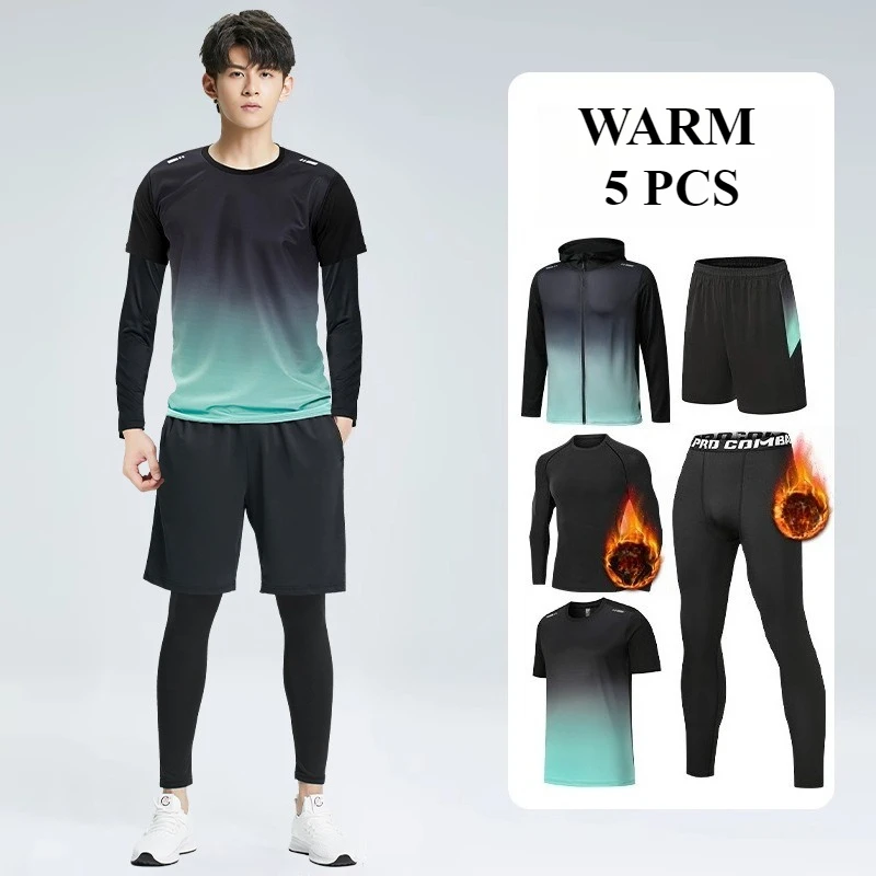 

Advanced Performance 2025 Fleece Men Running Sets Gym Outfits Waterproof Winter Set For Plus Size GYM 5 PCS Jogging Sessions