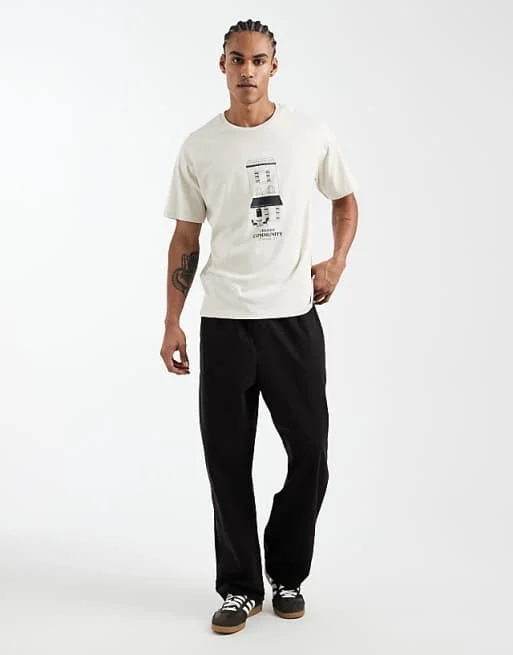 JJ Rebel Oversized T-shirt with Front Print in White  High-end Luxury Unisex Style Both of Men and Women
