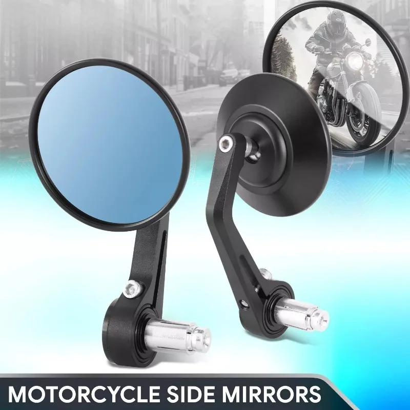 

For Royal Enfield Bullet/Meteor/Classic 350 500 Interceptor 650 CNC Motorcycle Bar End Mirrors Retro Handlebar Tip Rearview