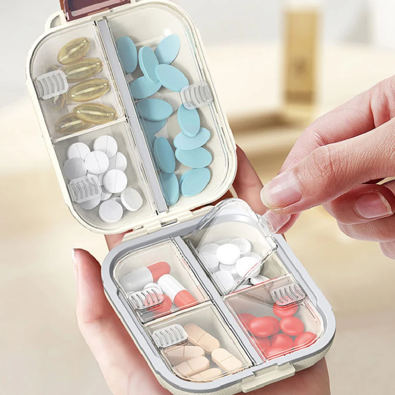 

Portable Travel Medicine Box Mini Pill Organizer Moisture Proof Compact Container for Daily Doses Week long Pill Supply