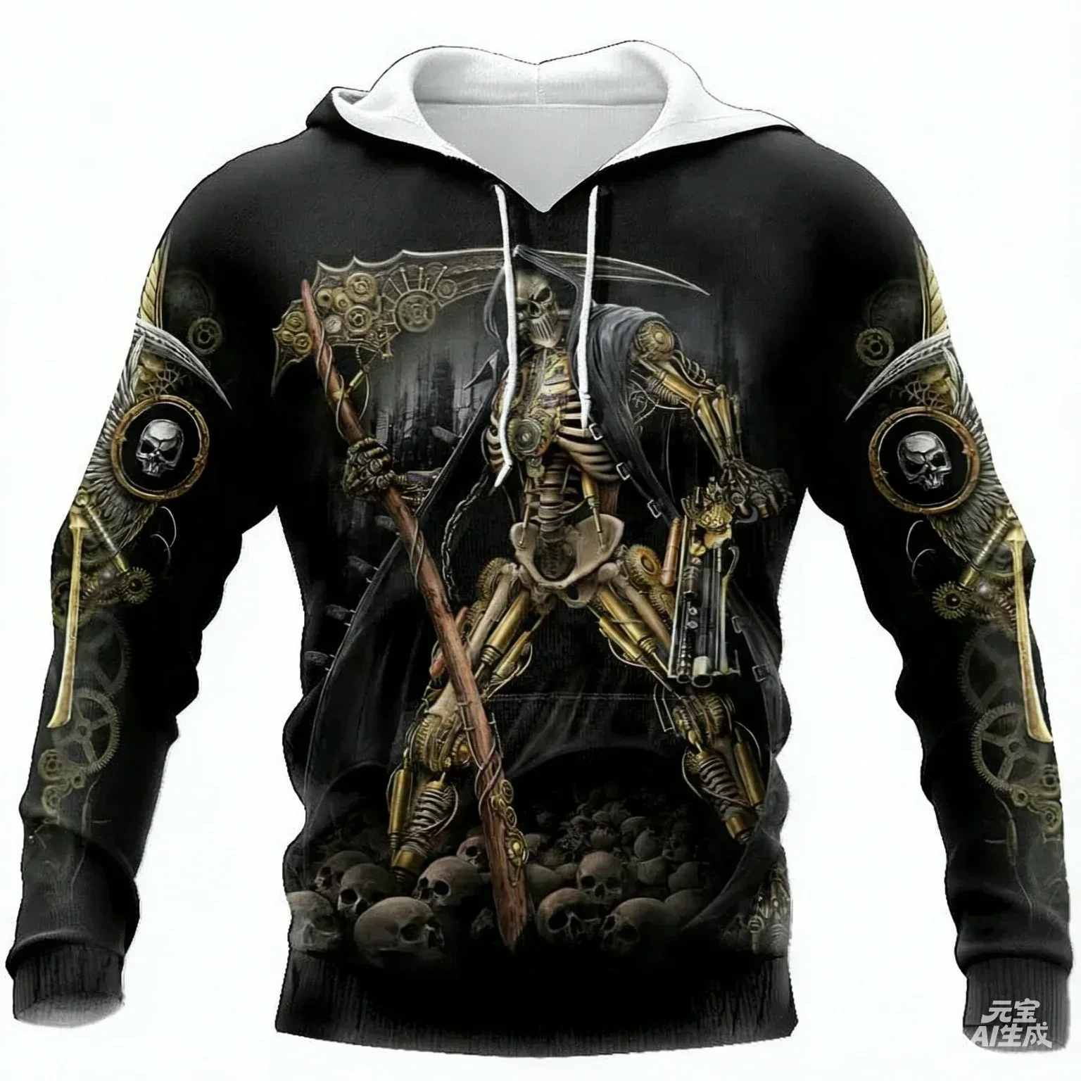 2026/27 New Skull Graphics Men's Hoodie Tops 3D Fashion Unisex Sweatshirt Winter and Autumn Hip Hop Oversized Casual Clothing