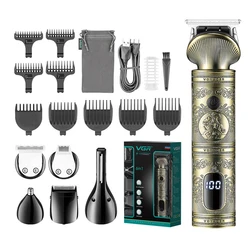 Cortadora de pelo corporal de Metal para hombres, Afeitadora eléctrica profesional para Barba