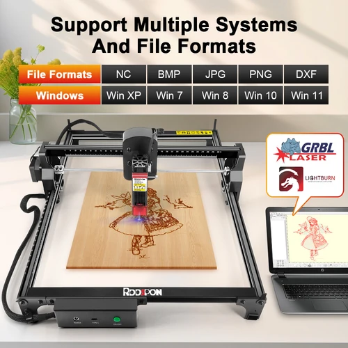 Imagen 2 del producto Cortador de grabado láser de 7W, Mini grabador láser de 2,5 W para el hogar, bricolaje, madera, plástico, cuero de mascota, Metal, Mini máquina CNC portátil DIY