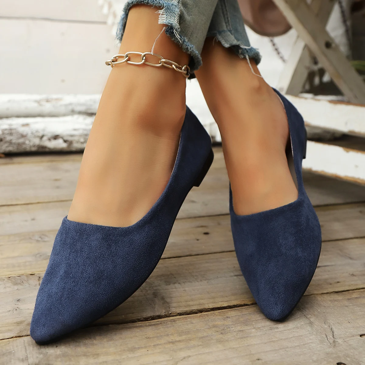 Chaussures plates à bout point - Women'S Shoes Navy Blue avis et prix