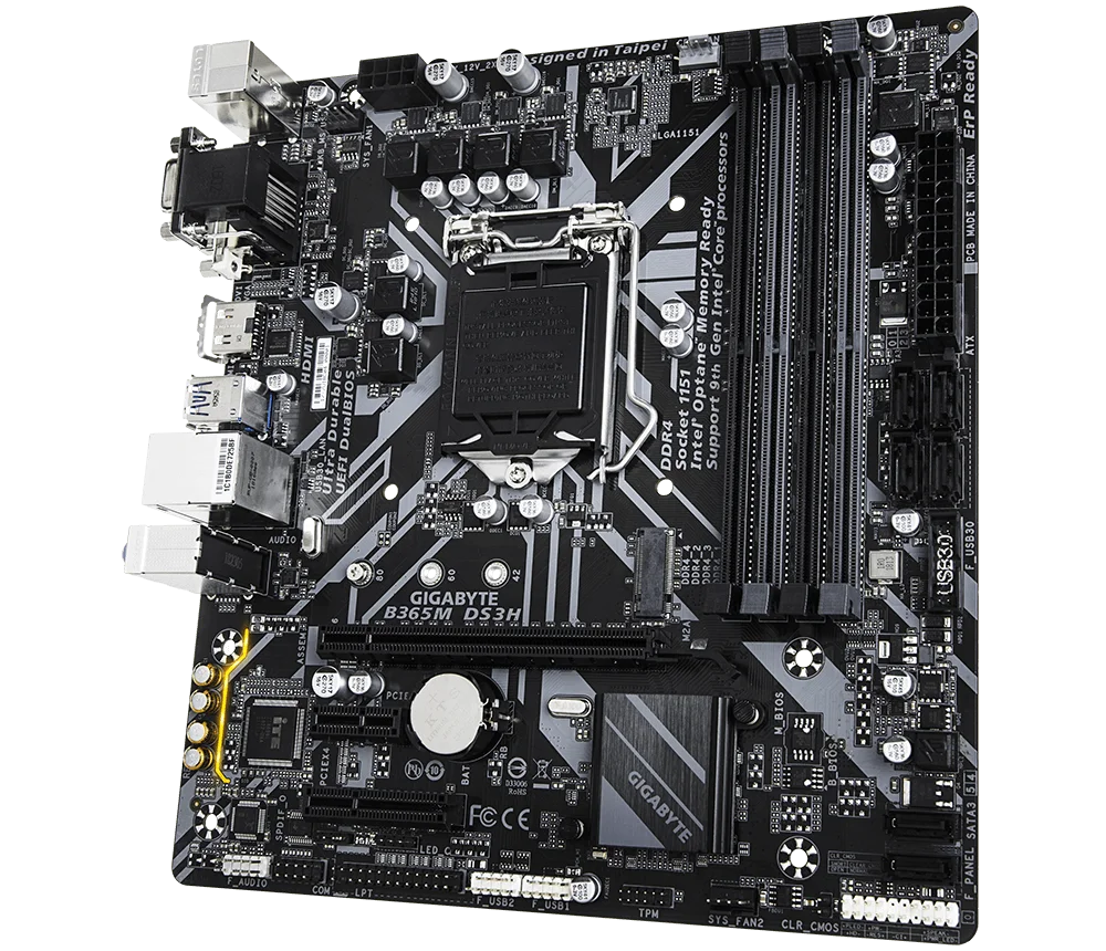 Imagem -04 - Gaming Motherboard Suporta Processadores Core 9th e 8th Gen Chipconjunto B365 Soquete Lga 1151 Novo Gigabyte-b365m Ds3h