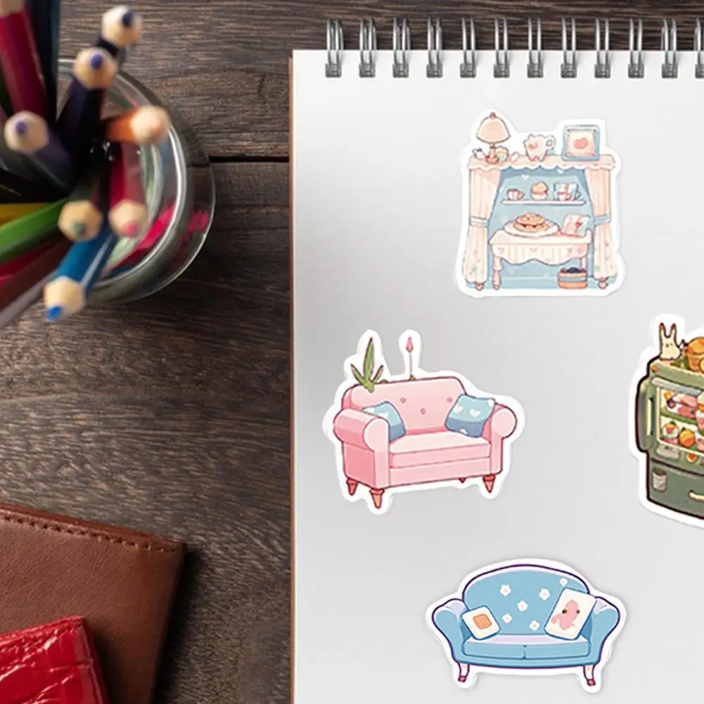 Scrapbooking Stickers Waterproof Pvc Stickers Waterproof Cartoon Sticker Set 50pcs Fade-resistant Decorative Stickers for Water