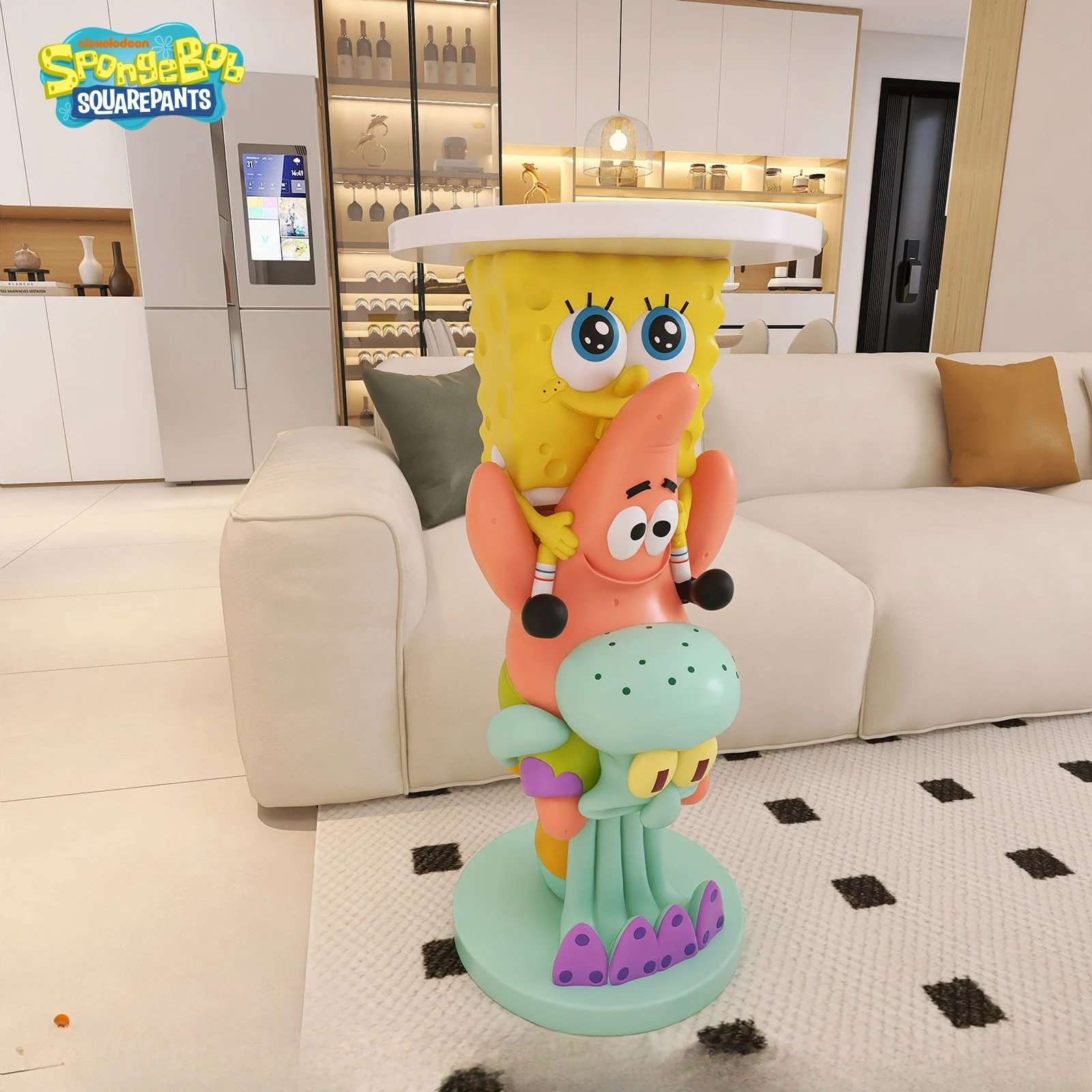 

2026 NEW Sponge Storage Rack Patrick Star Squidward Creative Home Decor Cartoon Bedside Storage Shelf Anime Merchandise