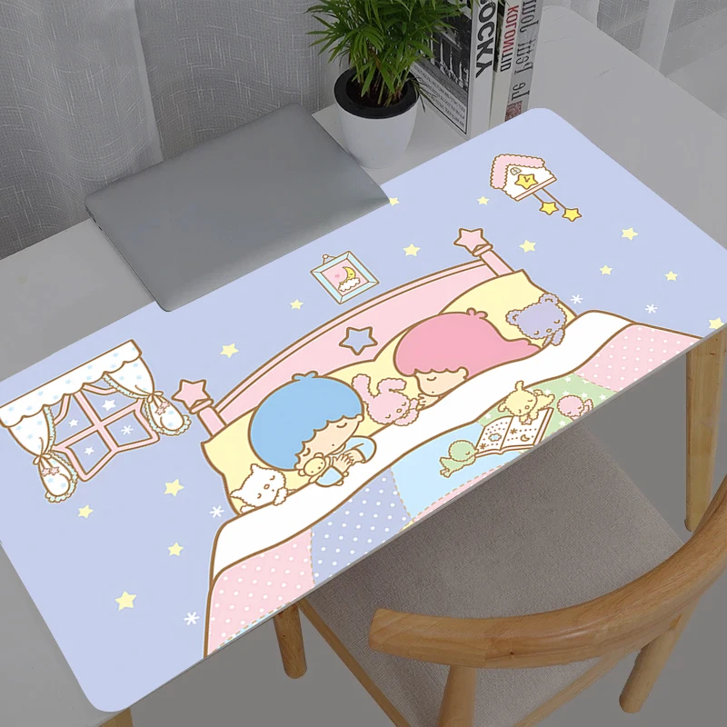 

Mouse Pad Rubber Sanrio Little Twin Stars Table Large Gamer Xxl Desk Mat Computer Keyboard Gaming Accessories Carpet Mousepad