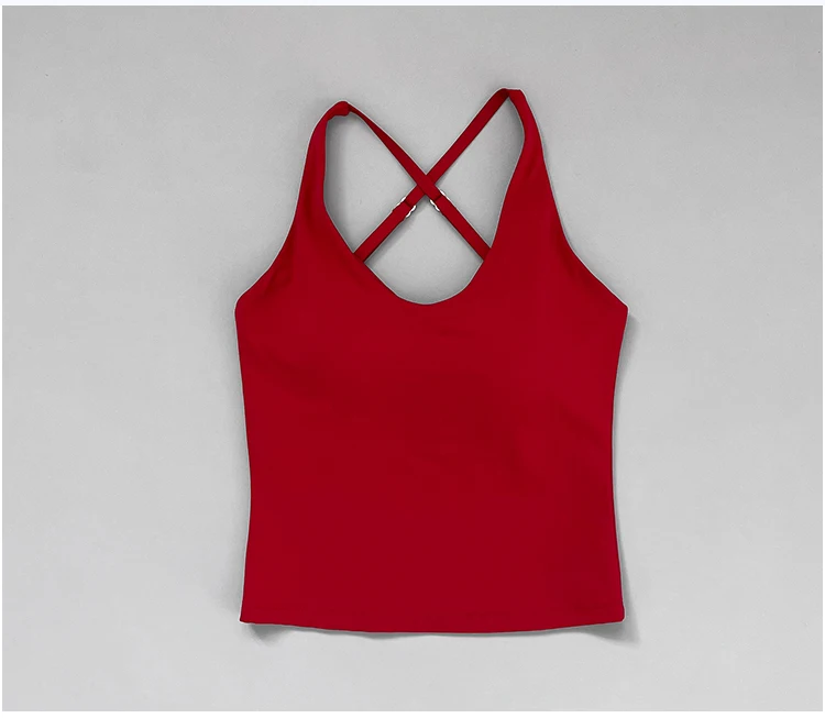 Neuer schmal geschnittener Schultergurt, hängender Nackengurt, schöner Rücken-Sporttop, Damen-Einteiler-Fixier-Yoga-Top, Fitness-BH – Detail 12
