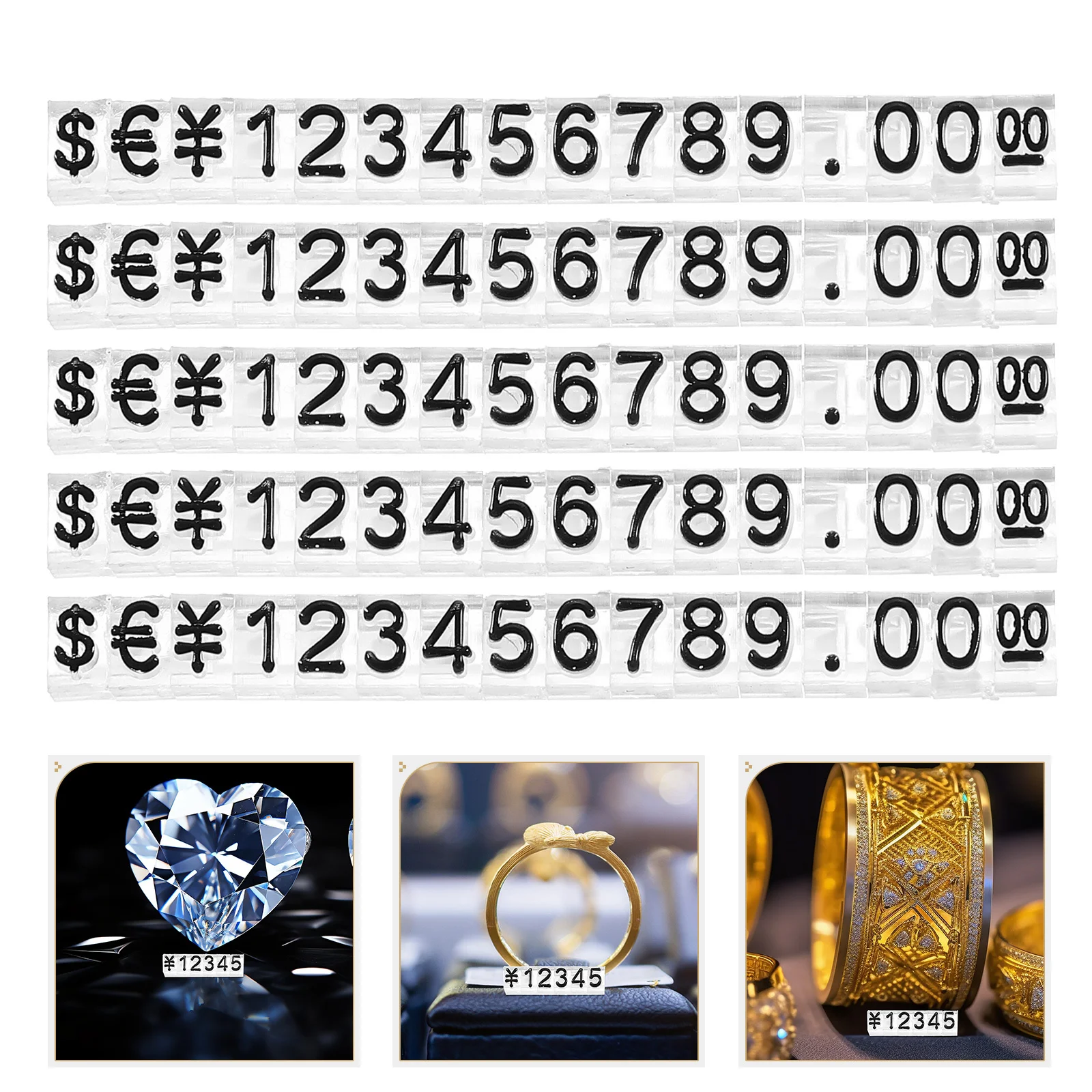 

20Pcs Price Display Cube Tags Plastic Blocks Adjustable for Jewelry Clothes Retail Shop Price Label Retail Counter