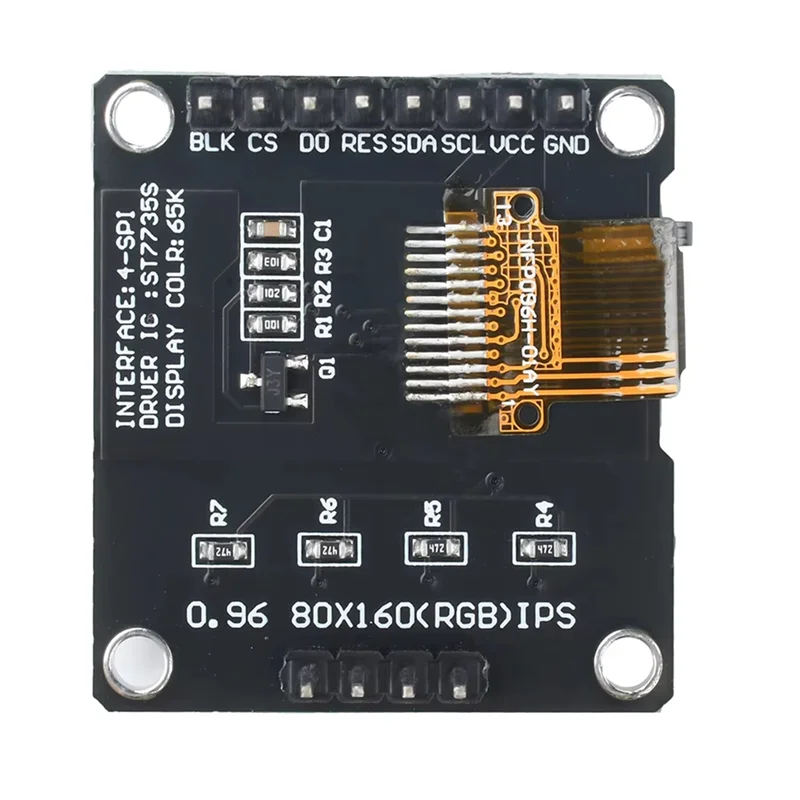 شاشة LCD عالية الدقة 240X240 128X128 128X160 80X160 وحدة عرض TFT بالألوان الكاملة 0.96/1.3/1.44/1.8 بوصة ST7735 ST7789