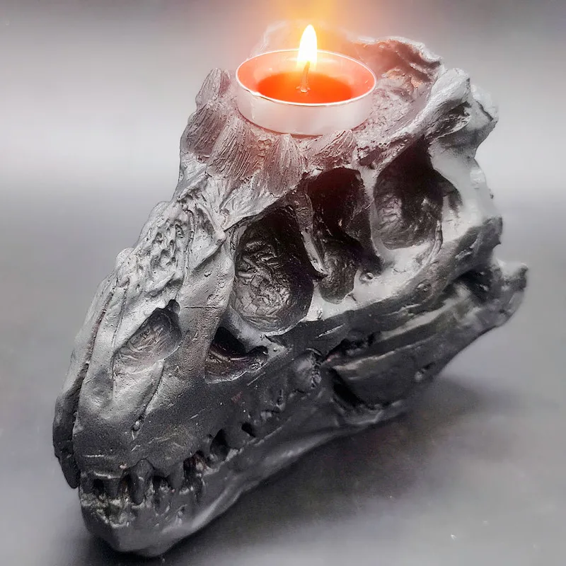 

Silicone Mold Halloween Decoration Overlord Dragon Head Bone Candlestick DIY Production Resin Gypsum Skull Candlestick