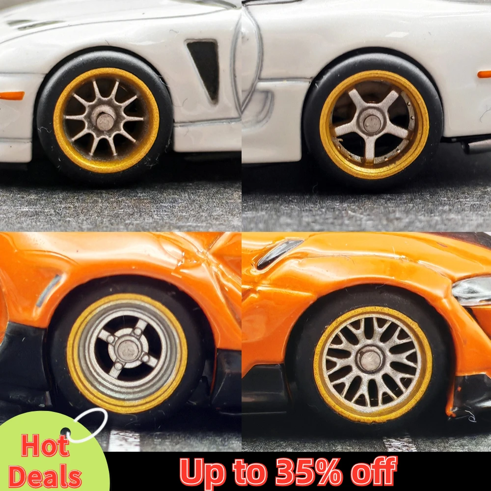 1/64 Model Araba ABS Tekerlekler Kauçuk Lastikler Dalları Döküm Hot Wheels Ana Hat Kibrit Kutusu Tomica D:11mm 1 Takım için Takma Parçaları
