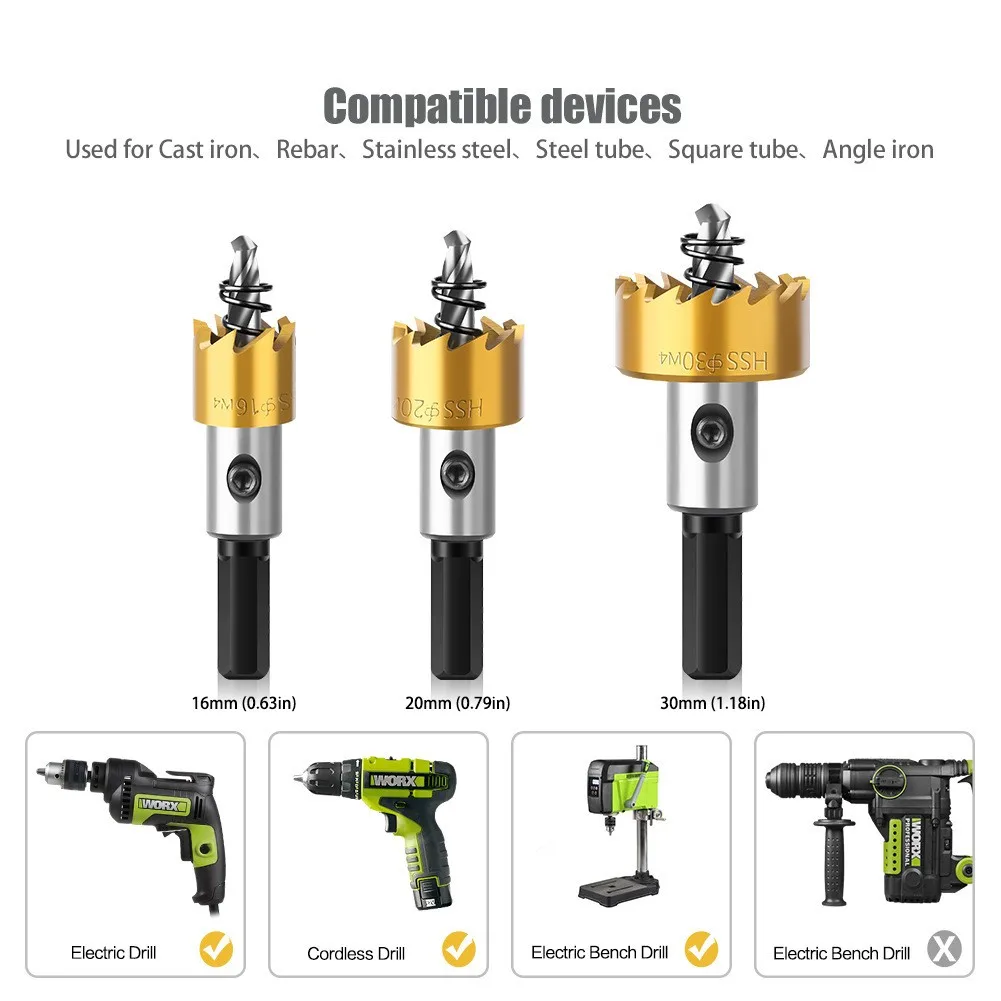 HSS high-speed steel 4241 hole opener, 12mm-40mm iron sheet, stainless steel, metal sheet drill bit