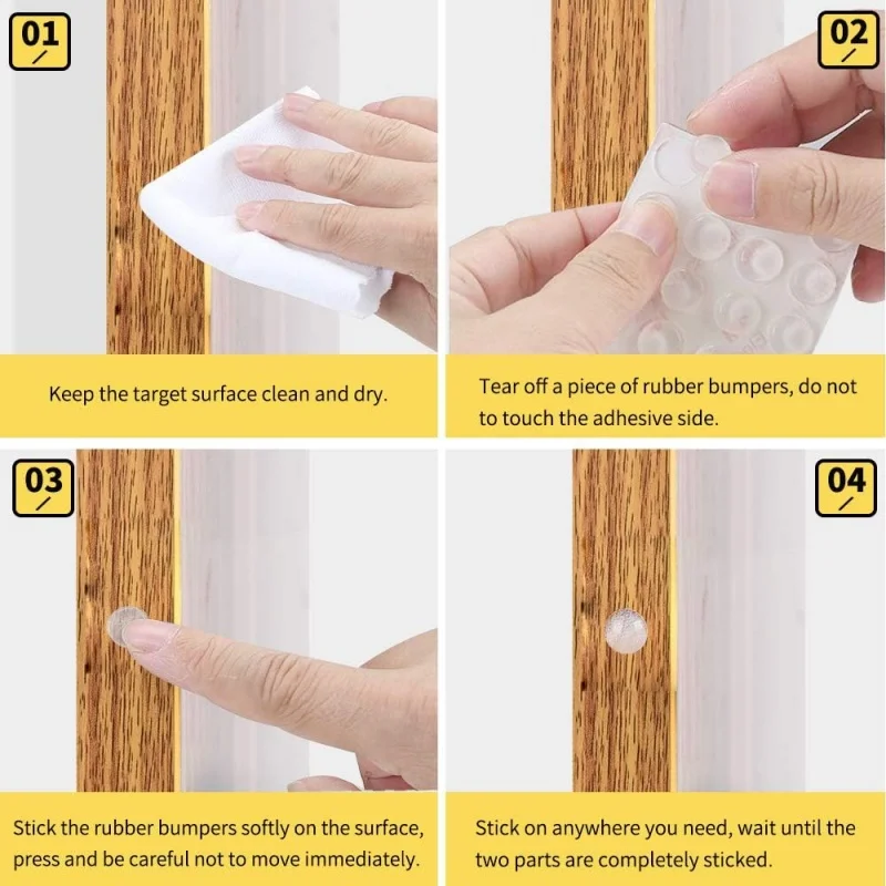 100PCS Self Adhesive Transparent Door Stops Rubber Damper Buffer Cabinet Bumpers Silicone Furniture Pads Cushion Protective Pads