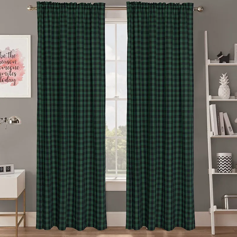 (59) Customized Factory Direct Sales Amazon Hot Selling Curtains Nordic Style Lattice Curtains