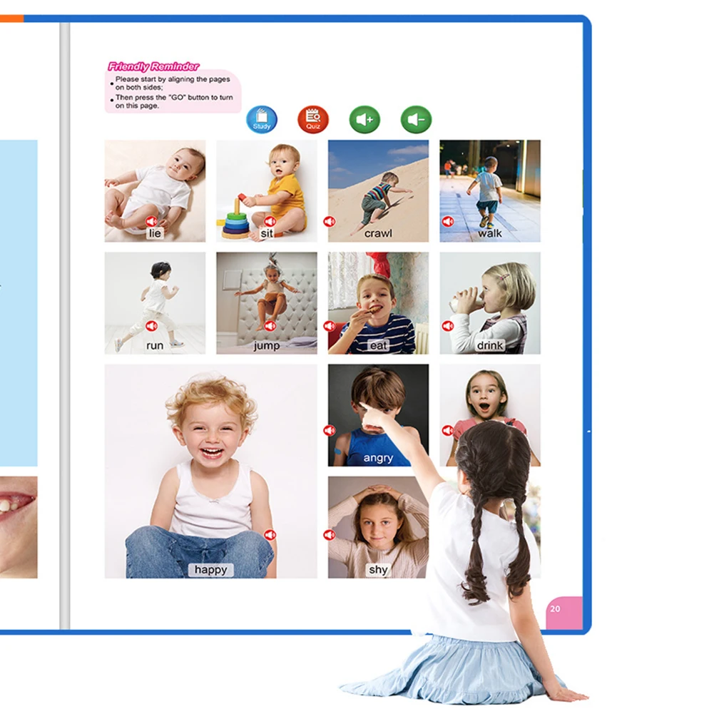 English Learning Talkings Book for Kids Interactive Sound Book for Babies Toddlers Fun Early Educational Toy