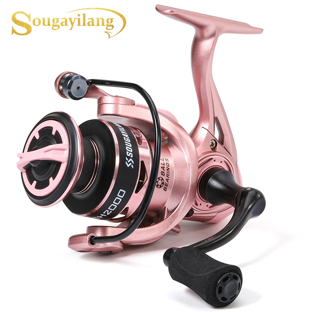 Sougayilang Spinning Angelrolle EVA Griff 5,2:1 Übersetzungsverhältnis Metallspule Max Drag 28lb Leichtes Spinning Angelrollenrad