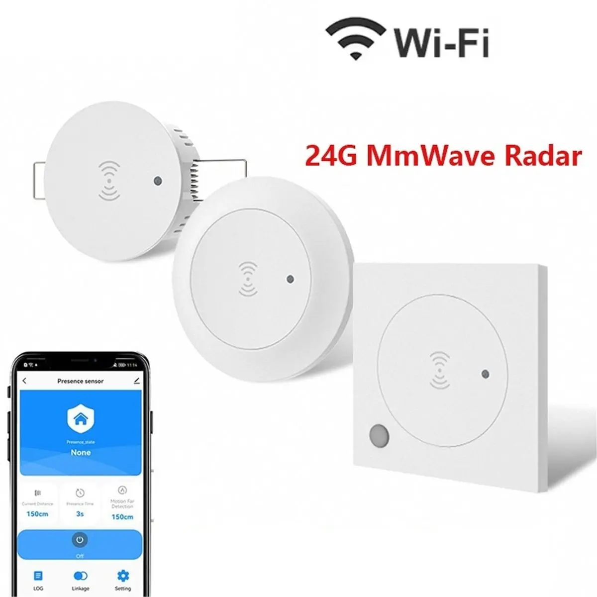 [T28C] WIFI 24G MmWave Radar Human Presence Sensor Luminance/Distance Motion Detection Support 2MQTT Home Assistant Ceiling