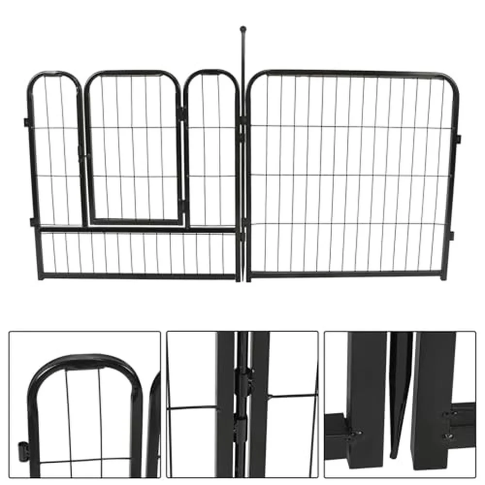 Heavy Duty Metal Dog Playpen 24 Panels 24 x 24 Inch Indoor Outdoor