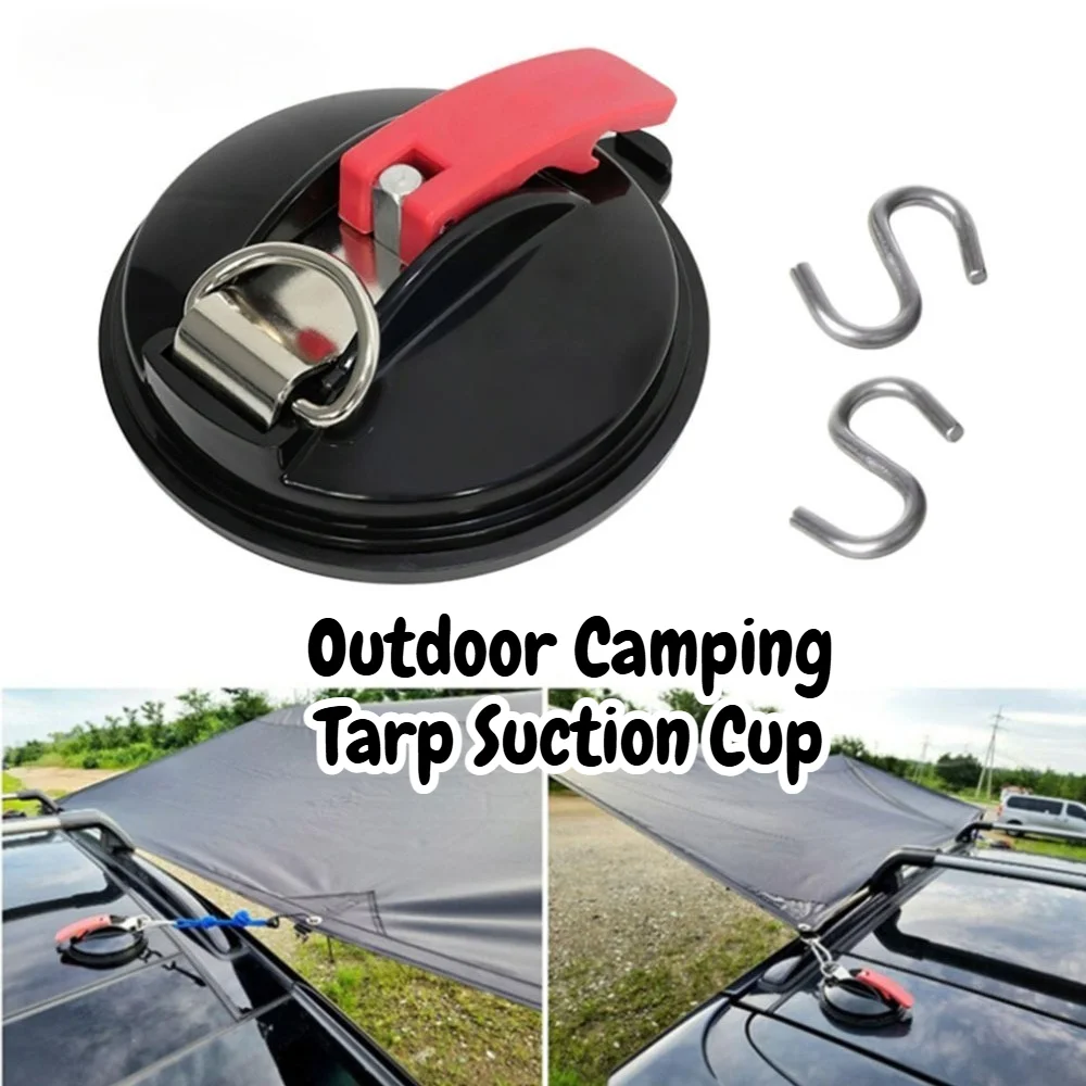 Ventosas multifuncionales de alta resistencia para lona de camping al aire libre, soporte para parasol de coche/RV con ganchos de seguridad