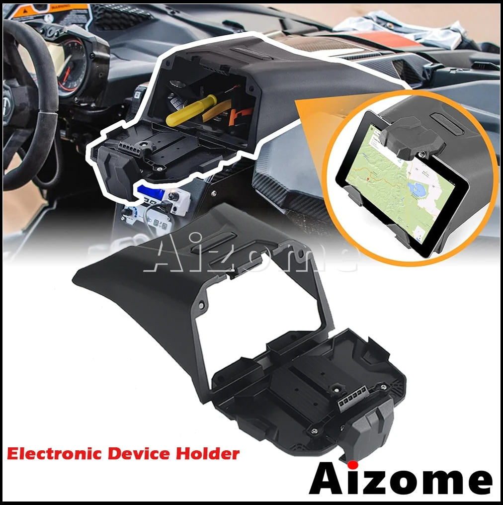 UTV Smartphones Bracket Tablet Phone Holder Storage Box Organizer Tray For Can-Am Maverick X3 X 3 17-21 Electronic Device Holder