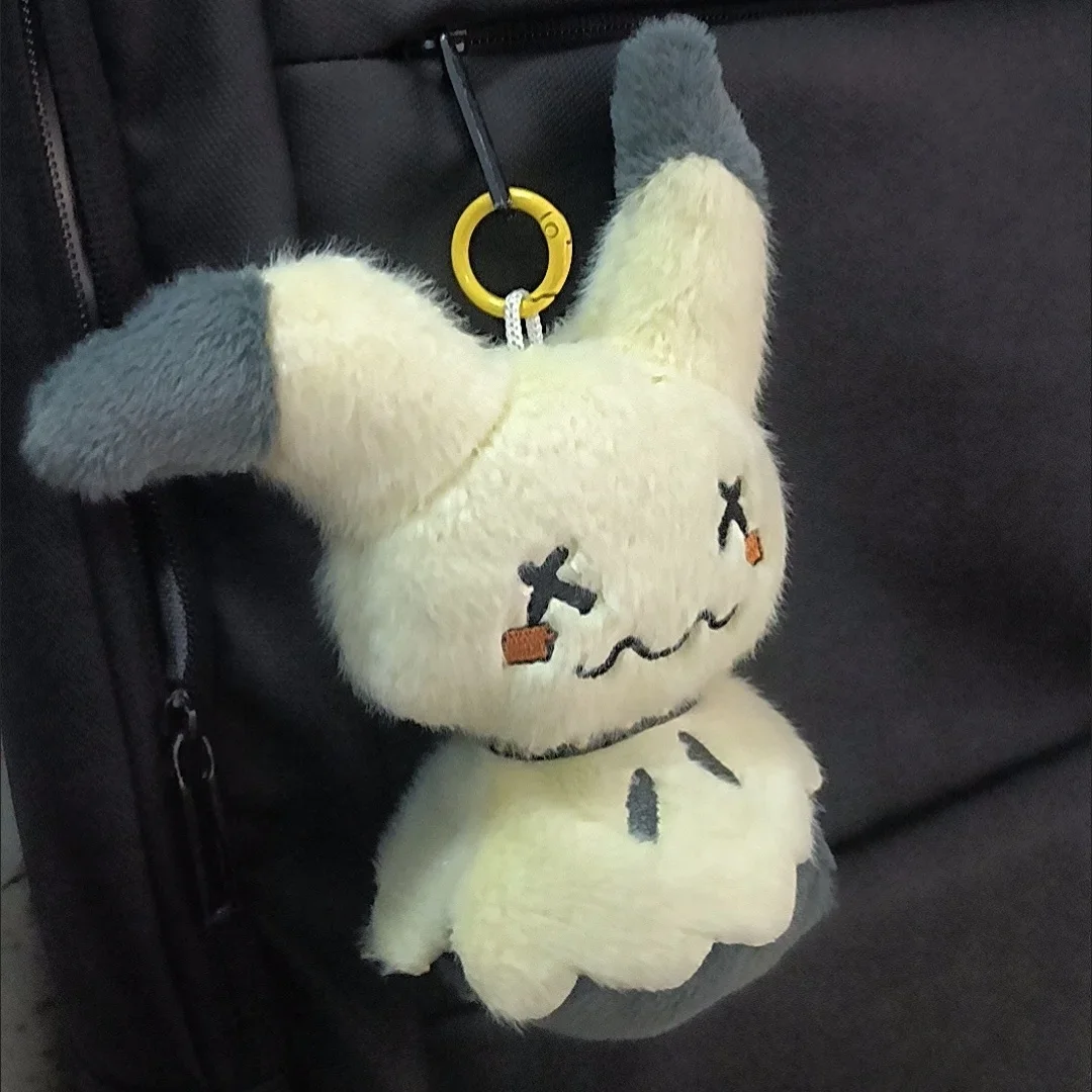 Mimikyu Geister-Typ Pokémon Plüsch-Schlüsselanhänger Japanischer Stil Weiche Flauschige Stoffpuppe Anhänger für Fans Deko Geschenk Sammlung
