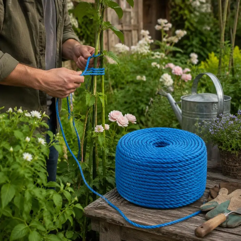Gedrehtes Polypropylen-Arbeitsseil 50m X 14mm Rutschfeste Oberfläche Einfaches Knotenlegen Geeignet für Garten Werkstatt Pool Marine