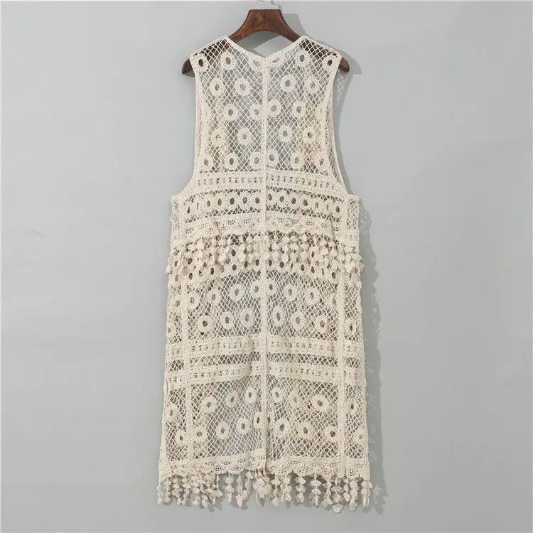 

Women Vintage Crochet Camisole Bohemian Hollow Out Knitted Vest Slim Sleeveless Summer Fairycore Cardigan Waistcoat Tops Z127