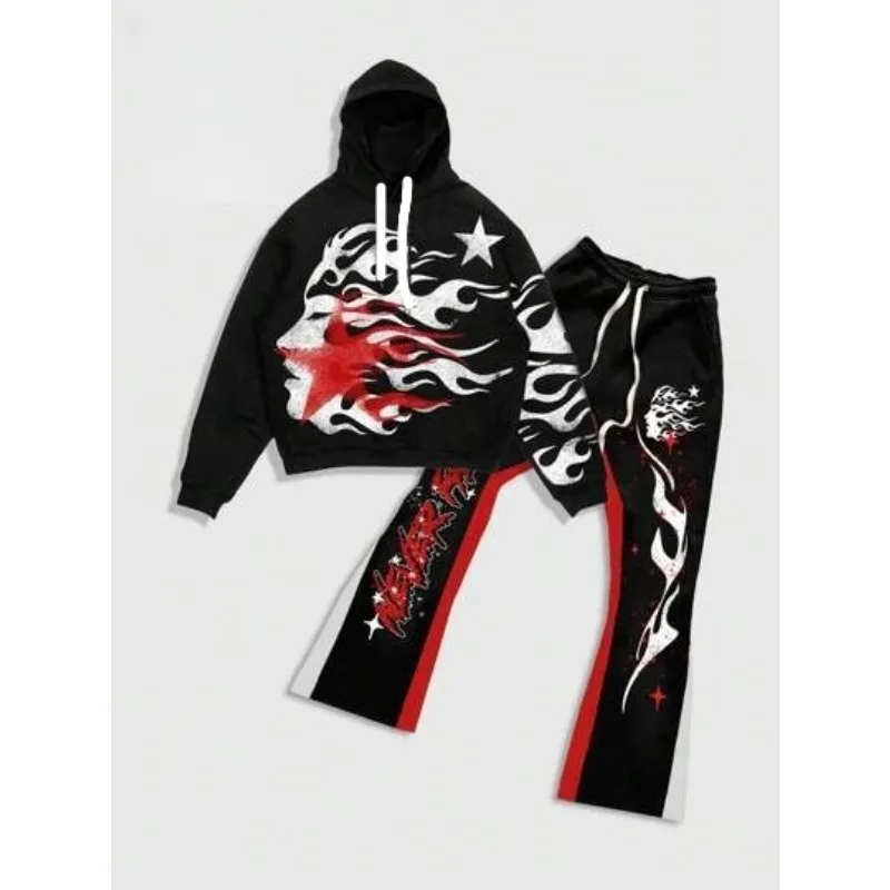 

25-26 New 3D Anime Pattern Printing Adult and Children's Fashion Leisure Set