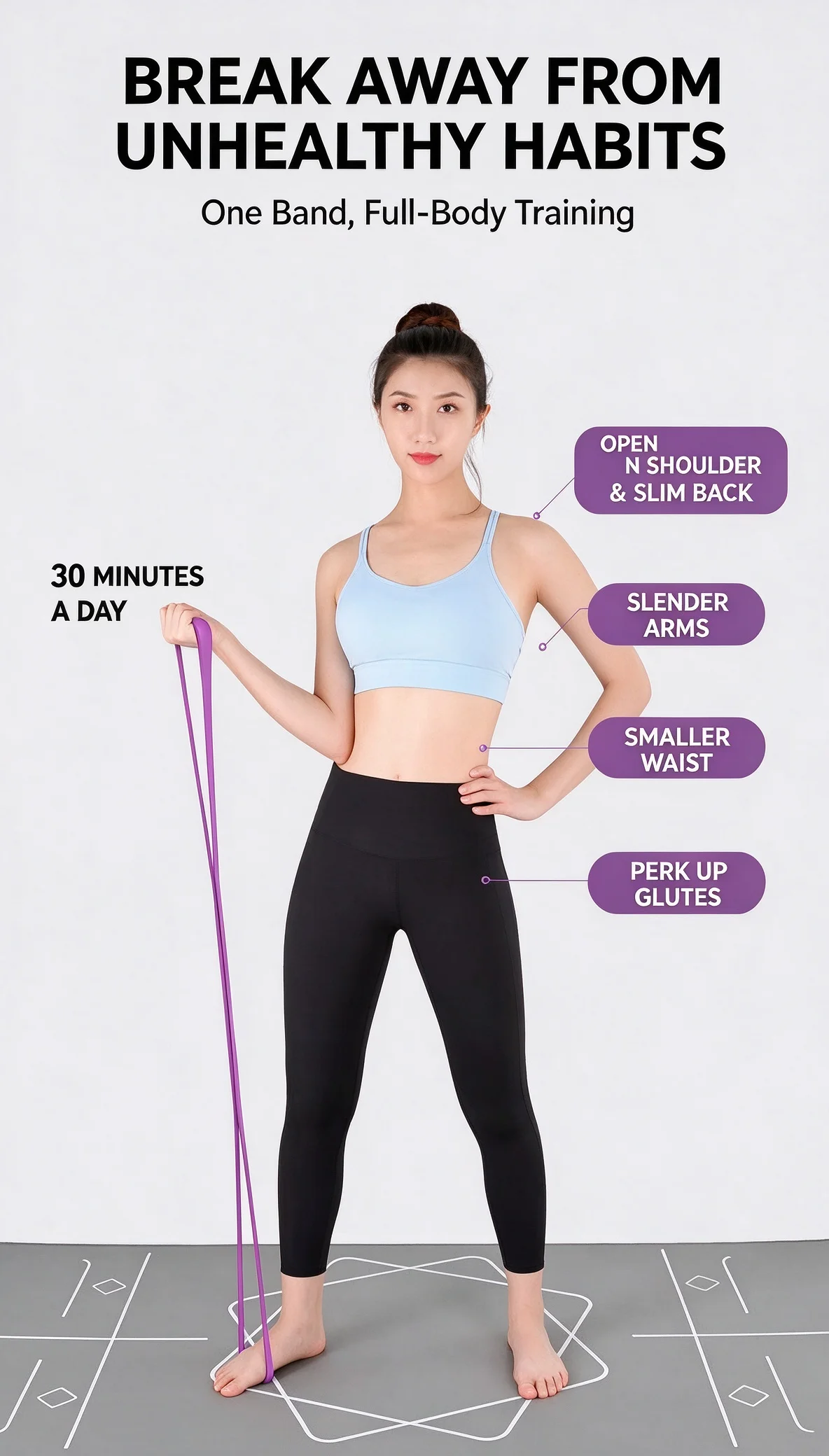 Figure-8 Resistance Band, the Magic Tool for Slim Arms, Yoga Stretch Band