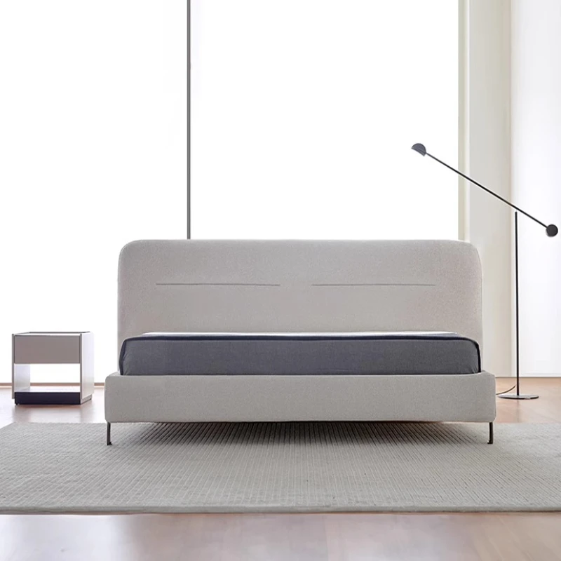 Lnnesto Hel Nordic Modern Minimalist Fabric Bed Designer Double Bed Italian Minimalist Master Bed Soft Package Cama Furniture