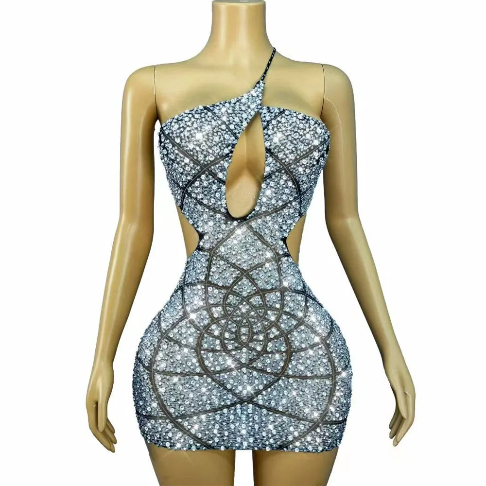 

Luxury Shining Full Rhinestones Suspenders Sexy Backless Dress Birthday Party Celebrate Red carpet Show Photoshoot Stage Costume