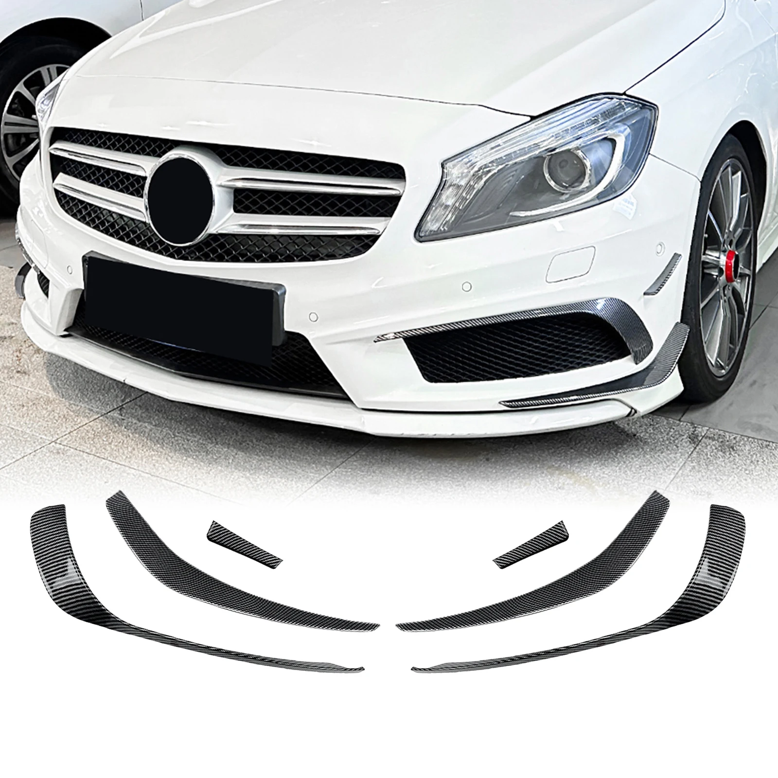 

Front Bumper Side Air Vent Trims For Mercedes Benz W176 A Class Sport 2013-2015 Fog Light Intake Frame Cover Canard Decorative