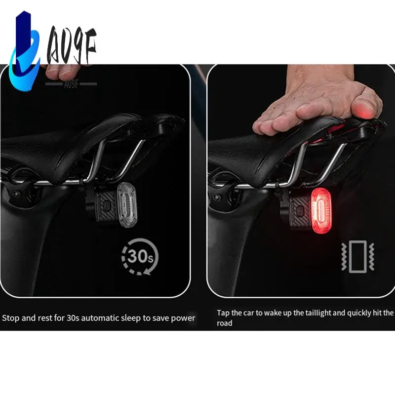 

A09F-ROCKBROS Smart Bicycle Brake Light Ipx6 Tail Light C-Type Bike Tail Light Automatic Brake LED Cycling Warning Safety