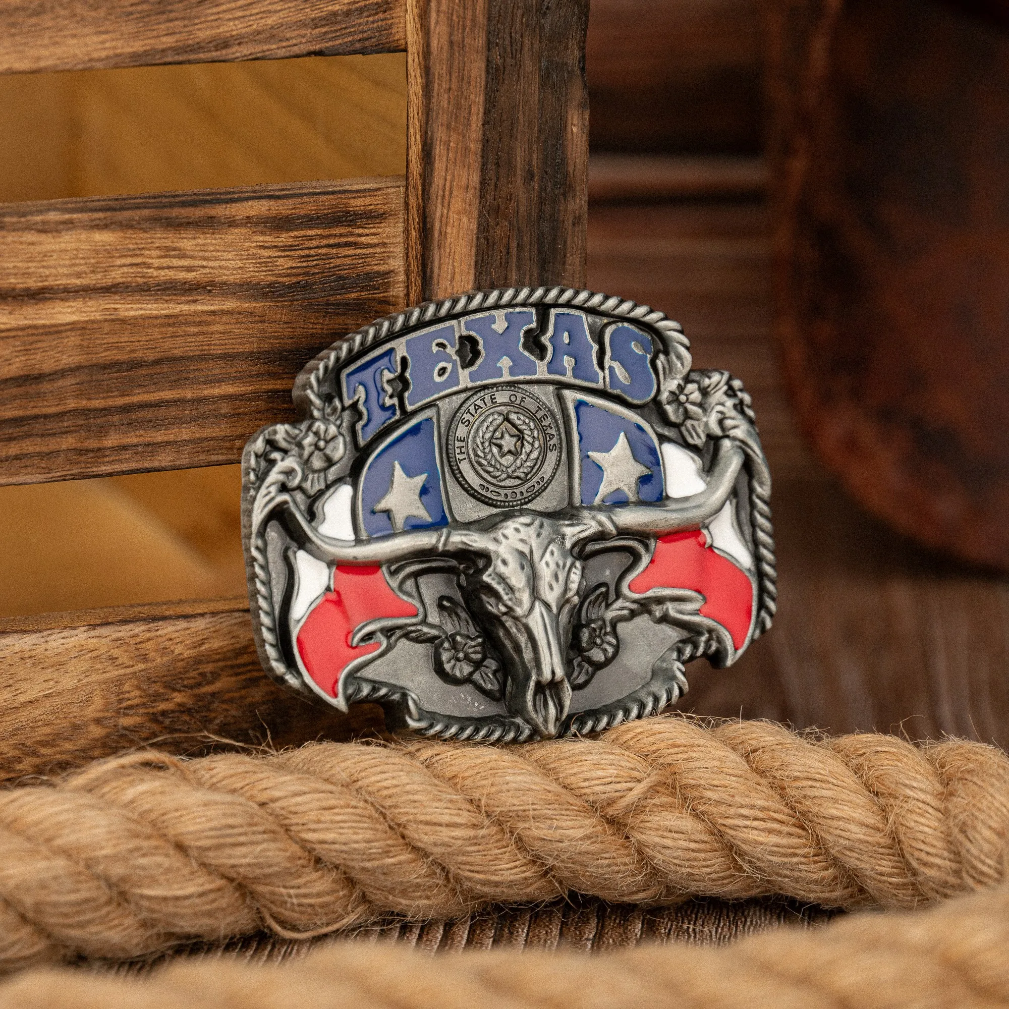 One TEXAS Colored Oil-Dripping Bull Head Buckle, A Unique and Versatile Western Men's Novel Belt Buckle
