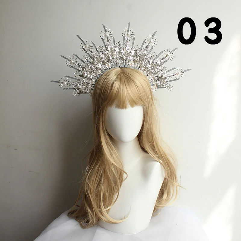Gothic Halo Kroon Hoofddeksel Barok Koningin Prinses Kroon Haarband Zonnegodin Tiara Diy Materiaal Kit Lolita Haaraccessoires