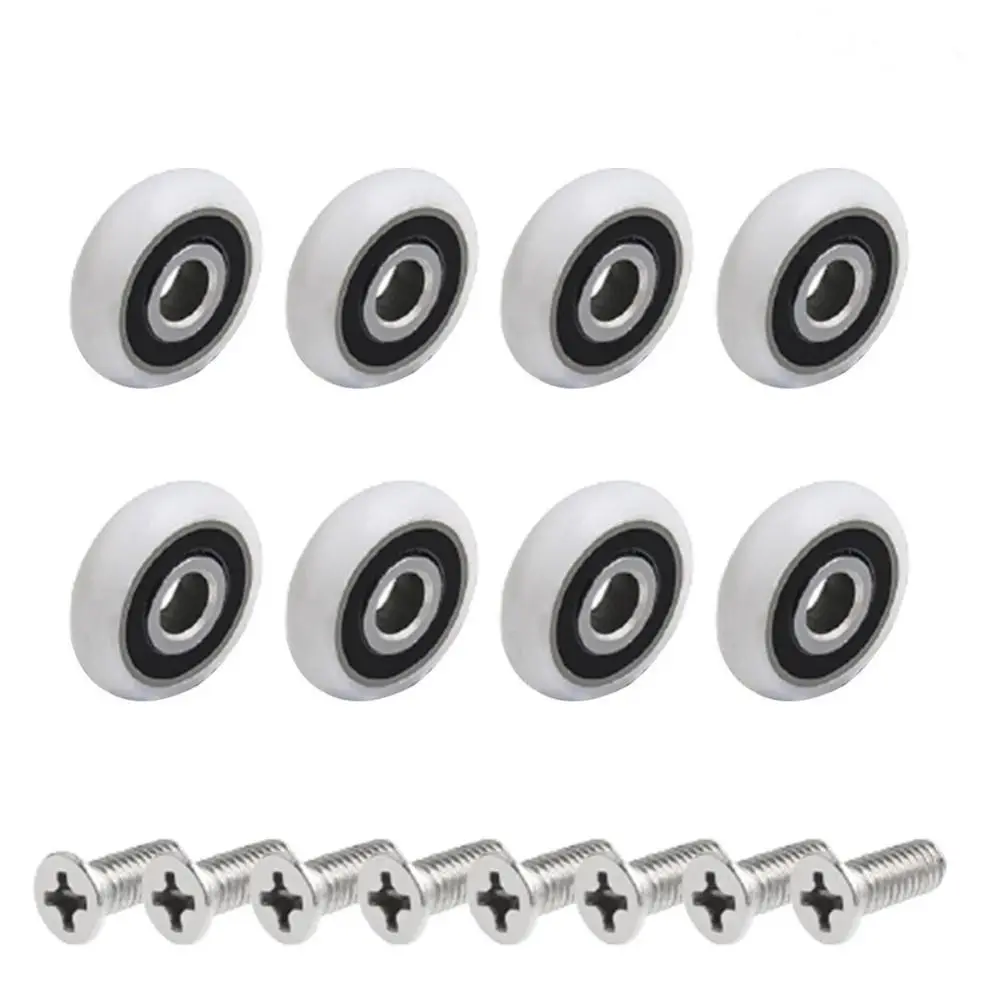 

8Pcs/set Cabins Pulley Bearing Roller Runners Roller Bath Cabinet Door Wheel Pulley Shower Parts Shower Door Roller Door Pulley