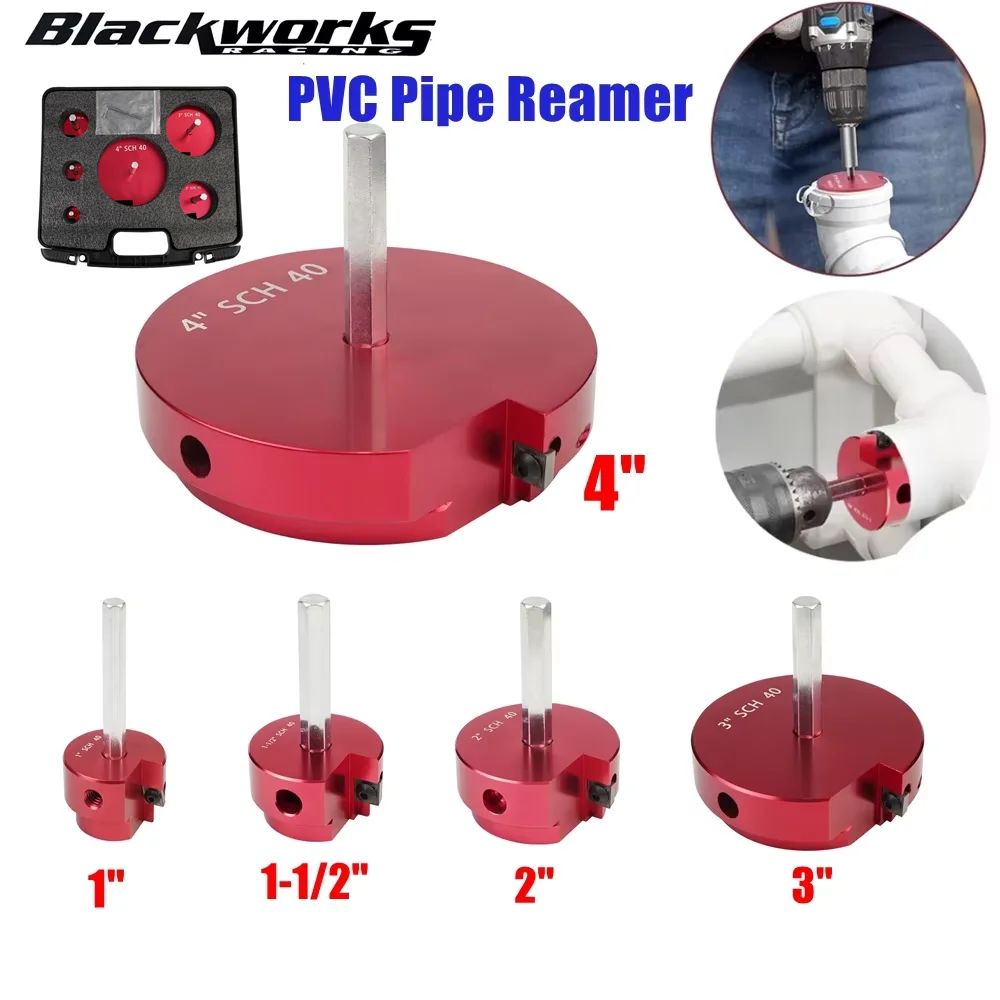 PPR200 PVC Pipe Reamer Fitting Saver 2 & 1-1/2 Inch Head For Schedule 40 PVC Pipe CPVC & ABS Drain Pipe with 3/8-Inch Hex Shaft