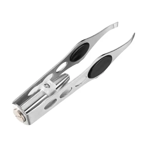 1pcs Hot Sales Portable Stainless Steel Button Cell Smart Design Eyebrow Hair Remove Tweezer with LED Light Makeup Tool